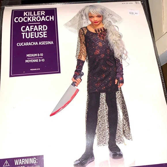 New-Girl's Killer Cockroach Costume Med 8-10 - Picture 3 of 13